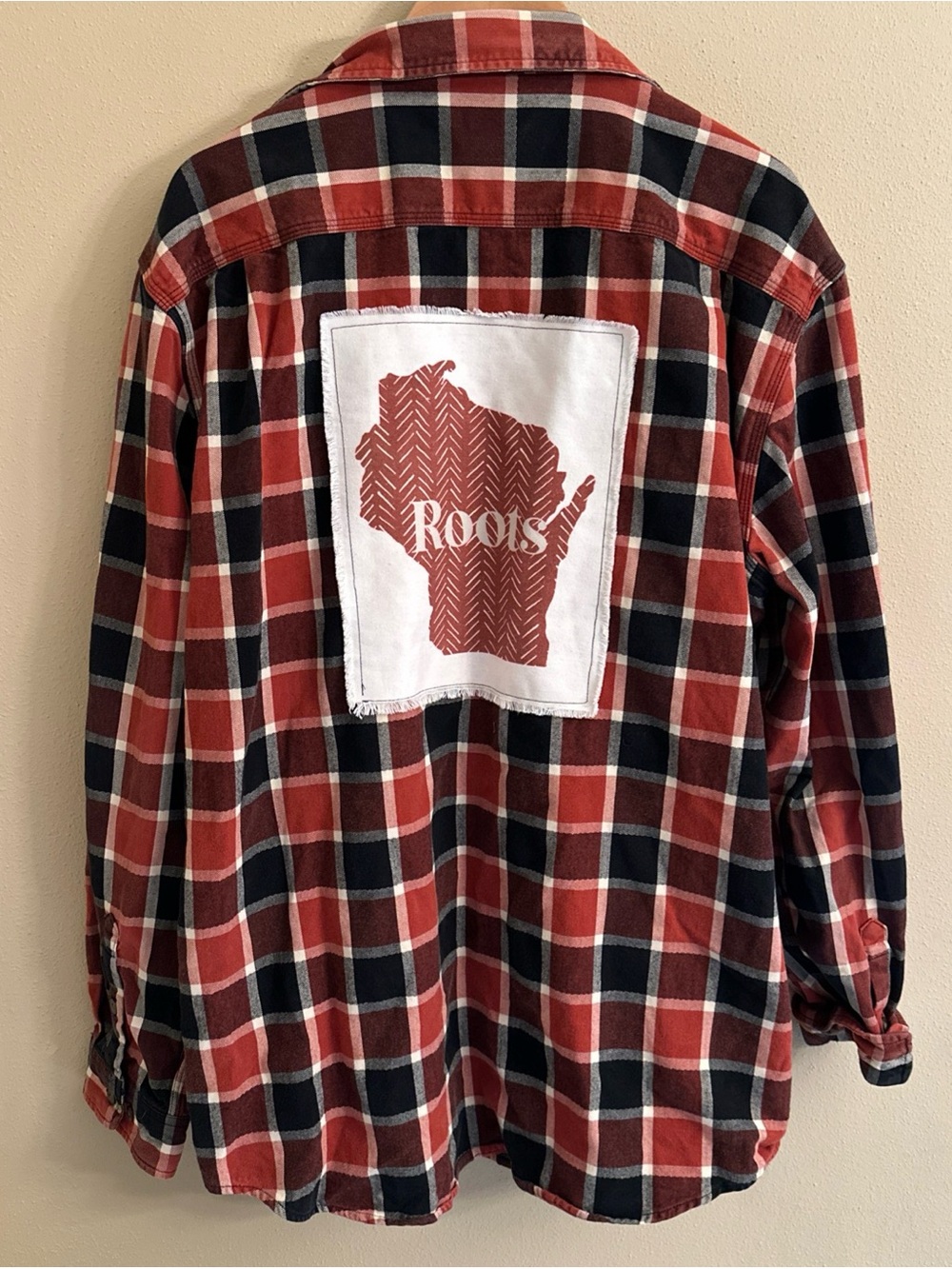 Carhartt 2XL Tall Button Down Plaid Shirt Wisconsin Roots Graphic On Back Heavy